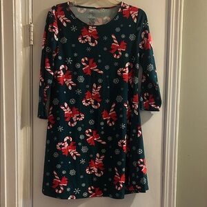 St. John's Bay Festive Candy Cane 3/4 Sleeve Dress